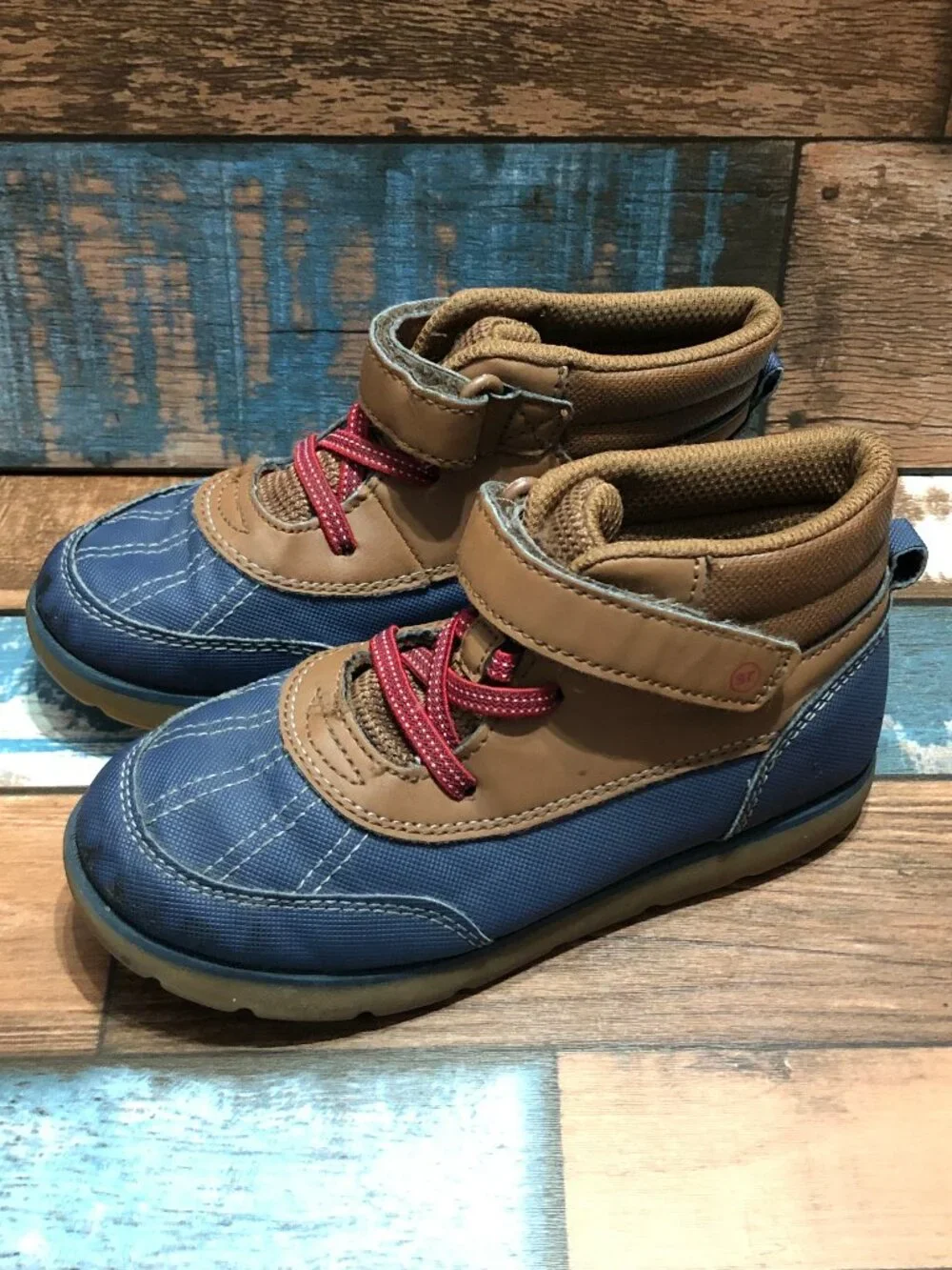 Munchkin by Striderite Boys Little Kids Toddler Boots Tan Blue Size 11M